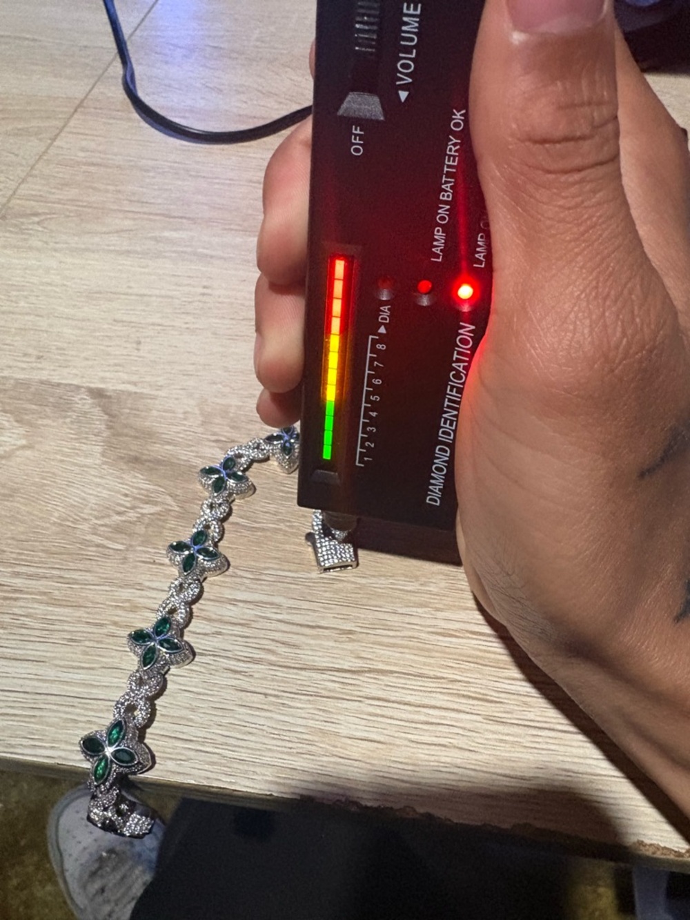 Green star moissanite bracelet size8